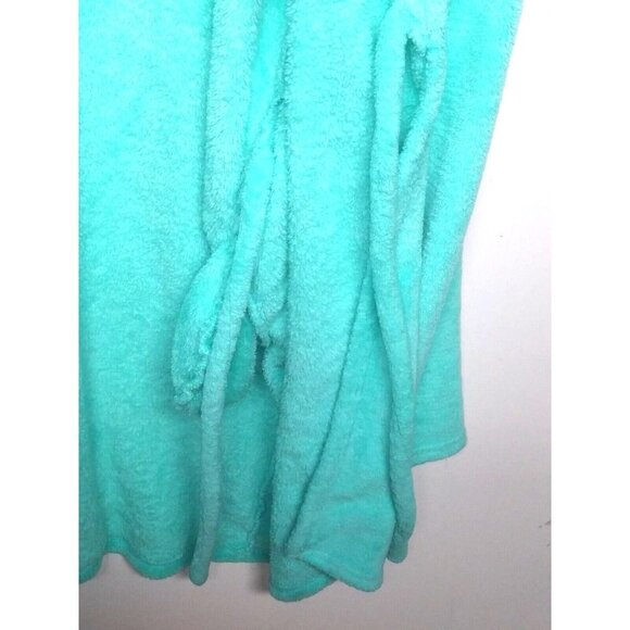 Hotel Spa Collection Bathrobe AQUA color One Size VERY SOFT fluffy belted - Picture 7 of 12